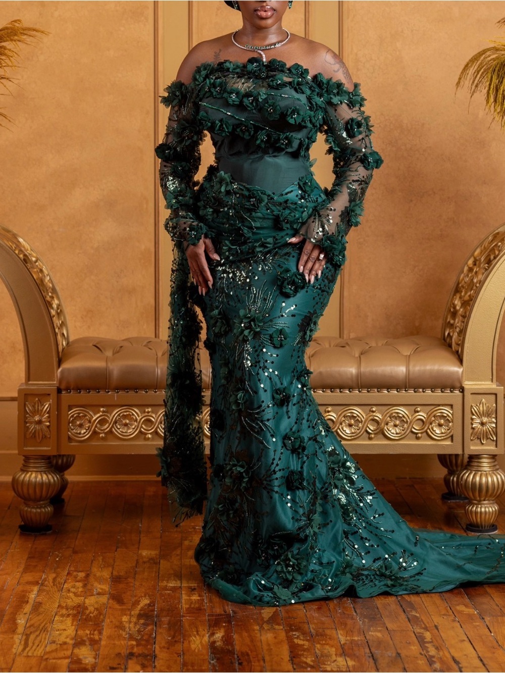 Emerald Asoebi dress